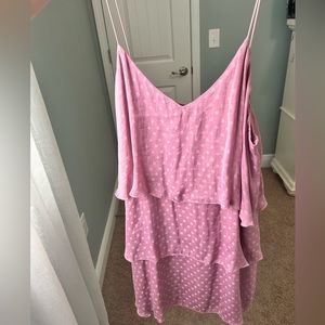 spaghetti strap ruffle dress